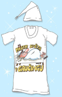 Noční košile s čepičkou Mistr světa v gaučingu
