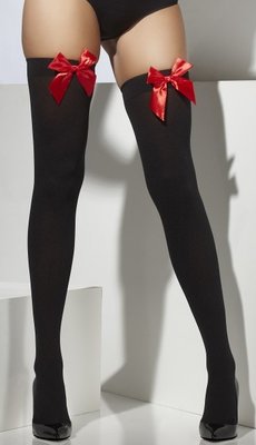 Punčochy černé s mašlí