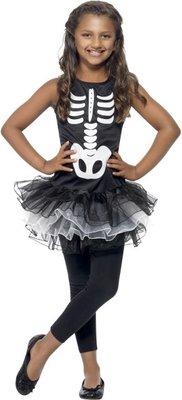 Dívčí kostým kostlivka na Halloween