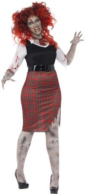 Dámský kostým zombie školačka pro plnoštíhlé