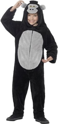 Gorilla Costume, Black, Hooded All in One