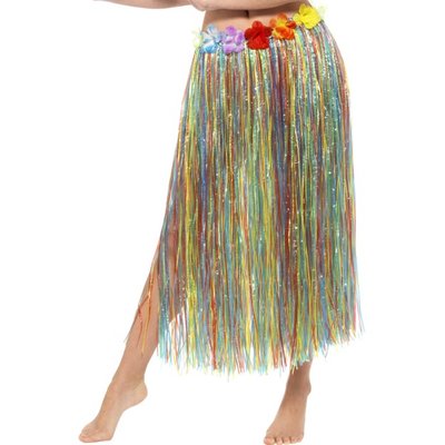 Havajská sukně duhová s květinami
