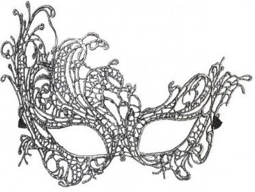 Krajková škraboška metalická