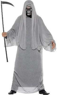 Pánský halloweenský kostým šedý smrťák
