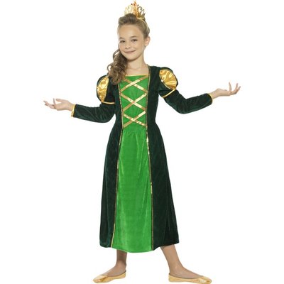Dívčí kostým Středověká princezna zelený