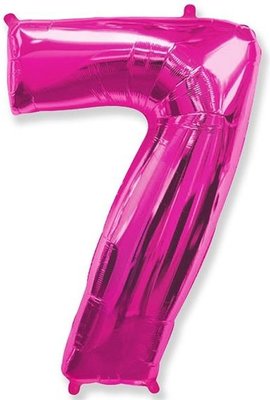 Fóliový balónek číslice sedm růžový 85cm