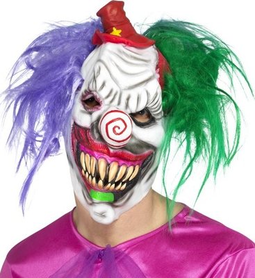 Halloweenská barevná maska klauna