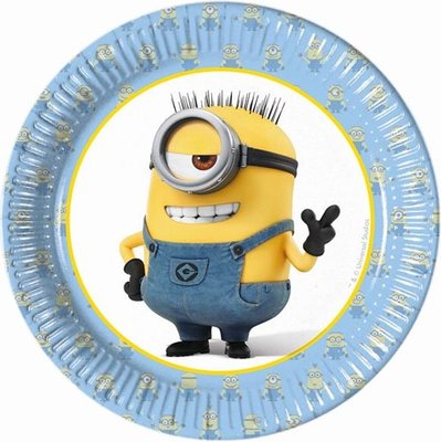 Sada papírových talířů 8ks, rozměr 20cm, báječní Mimoni (Minions)