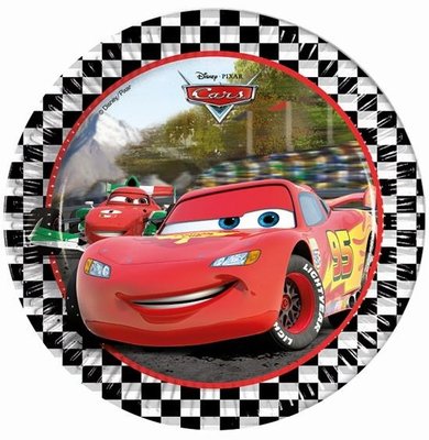 Sada papírových talířů, 8ks, rozměr 23cm, Auta (Cars - Blesk McQueen)