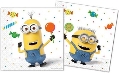 Ubrousky 33x33cm, 20ks, Mimoni (Minions)