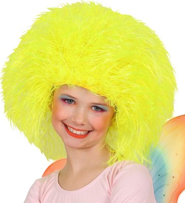 Dívčí neonově žlutá paruka víla