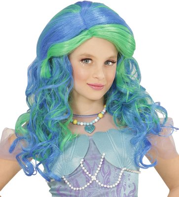 Dívčí paruka mořské panny (tyrkysovo-smaragdová)