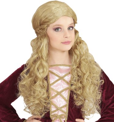 Dívčí paruka středověká dívka (blondýnka)