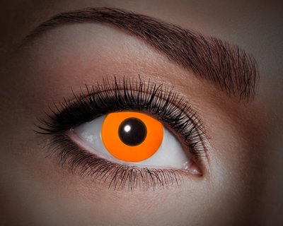 Certifikované měsíční barevné kontaktní čočky nedioptrické UV Flash Orange 84089041.M76