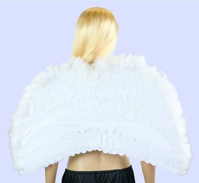 Andělská křídla bílá s peřím 76x53cm