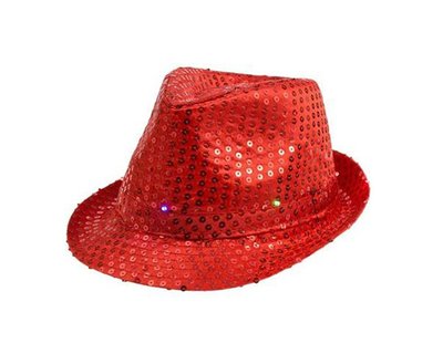 Blikající párty klobouk červený
