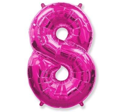 Fóliový balónek číslice 8 růžový 85cm