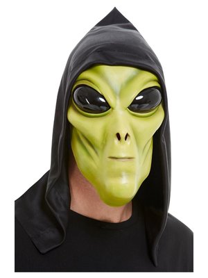 Zelená latexová maska mimozemšťan