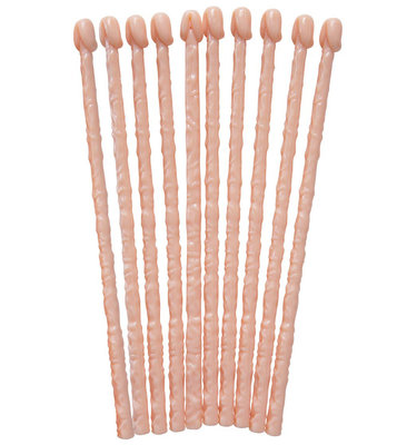 Set 10 míchátek do koktejlů ve tvaru pindíka (rozlučka se svobodou)