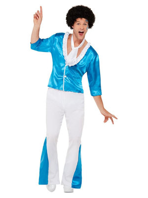 Modrý pánský taneční kostým ze 70. let