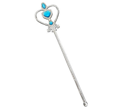 Stříbrná hůlka s modrými drahokamy