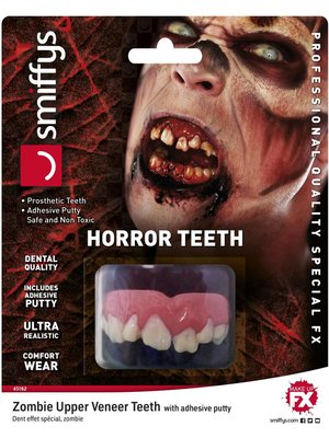 Hororové Zombie zuby, bílé
