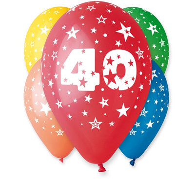 Pastelový balónek s číslicí (5ks), rozměr 30cm, mix barev
