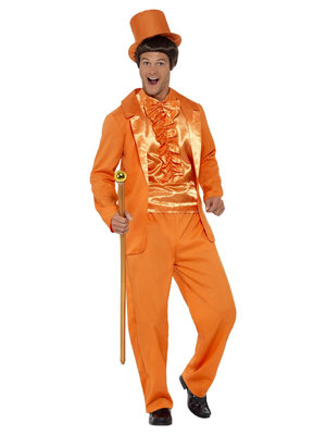 Pánský kostým Blbý a blbější, oranžový