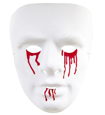 Maska s krvácejícíma očima a ústy