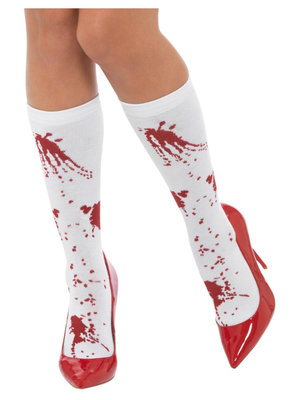 Ponožky, bíločervené