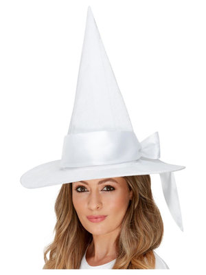 Deluxe čarodějnický klobouk, bílý