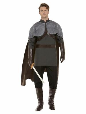 Deluxe, pánský kostým středověkého lorda- šedý