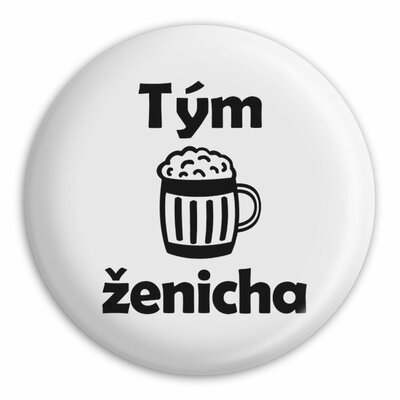 Placka Tým ženicha s pivem (Bílá)