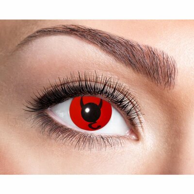 Certifikované roční barevné kontaktní čočky nedioptrické, červené devil 84063141.6400