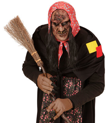 Poloviční maska zombie/čarodejnice s vlasy