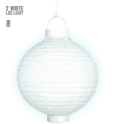 Bílý lampión se dvěmi bílými LED světly