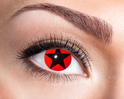 Certifikované tříměsíční barevné kontaktní čočky nedioptrické červené s pentagramem 84109541.m64