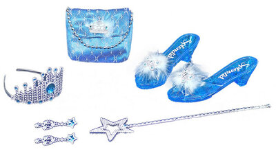 Dívčí modrá sada zimní království s kabelkou Elsa
