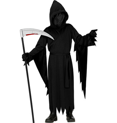 Dětský kostým smrtka s neviditelnou maskou a rukávy