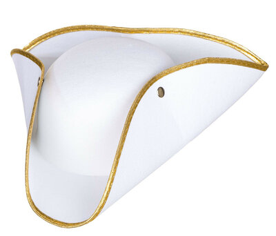 Bílý klobouk "triton" se zlatým lemem