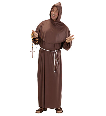 Pánský kostým mnich hnědý s páskem