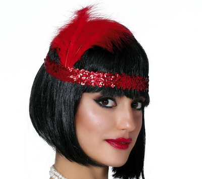 Charleston čelenka červená