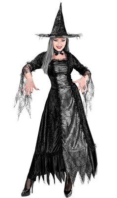 Dámský luxusní kostým čarodějnice s pavučinou