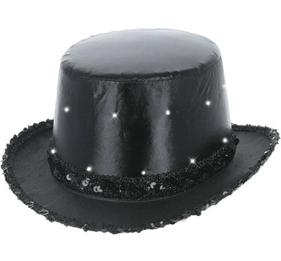 Metalický svítící klobouk, černý