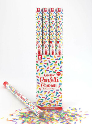 Vystřelovací konfety 80 cm, 1 ks (duhová)