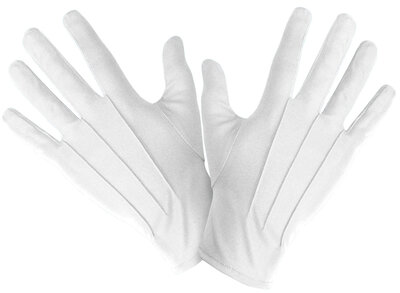 Bílé rukavice po zápěstí (šašek, mikuláš)
