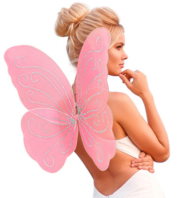 Motýlí křídla, růžová (víla), 85 x 50 cm