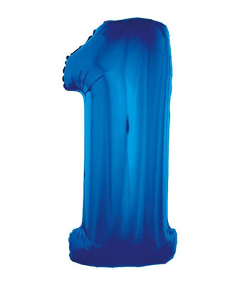 Fóliový balónek číslice jedna modrý, 92 cm