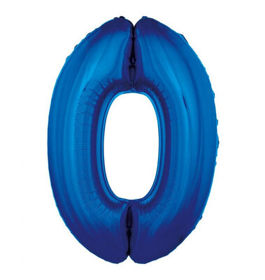 Fóliový balónek číslice nula modrý, 92 cm
