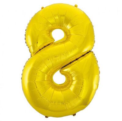Fóliový balónek číslice osm zlatý, 92 cm
